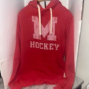 Retro Brand Michigan Hockey Hoodie - Men's Size M - Red Pullover
